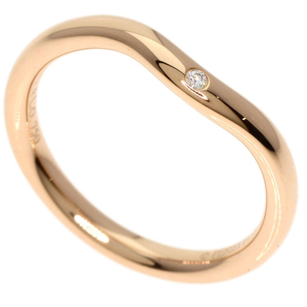 Tiffany & Co. Curved Band 1P Diamond Ring, 18K Pink Gold, Women's.